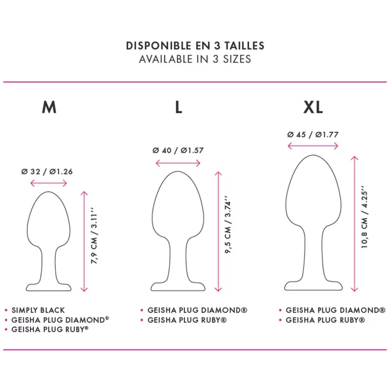 Plug anal à bille & diamant DORCEL "Geisha Plug Large" - Diamond