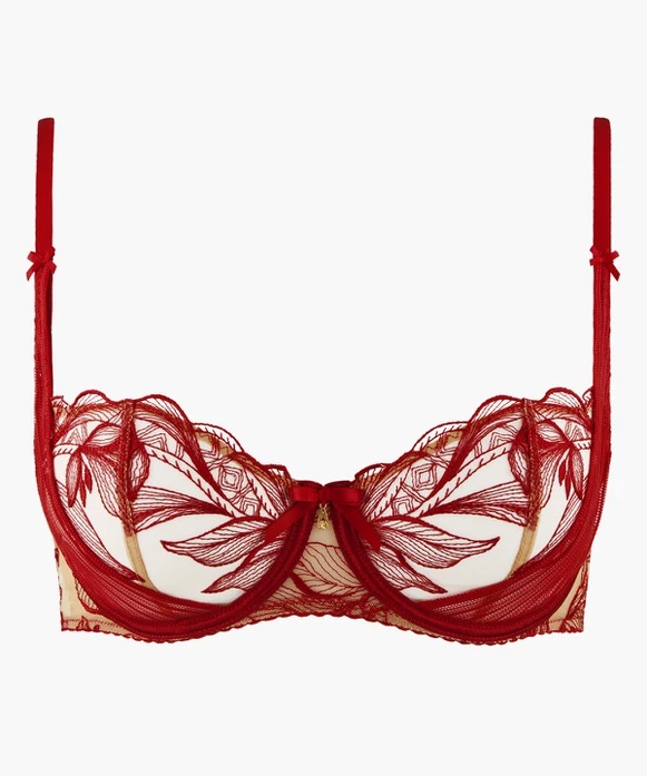 Soutien-gorge corbeille AUBADE "Fleur de Tattoo" TB14 - Rouge Ecrin