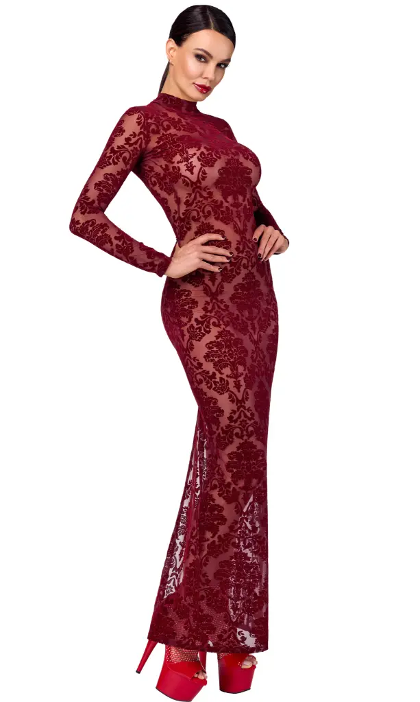 Robe longue NOIR HANDMADE "King Royal F383" Bordeaux