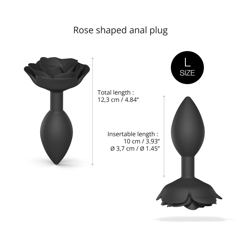 Plug anal LOVE TO LOVE "Open Roses" - Noir 