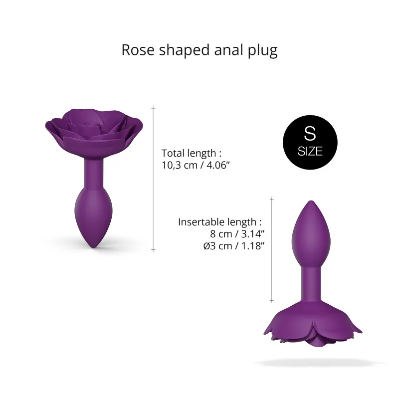 Plug anal taille S LOVE TO LOVE "Open Roses" - Purple Rain 