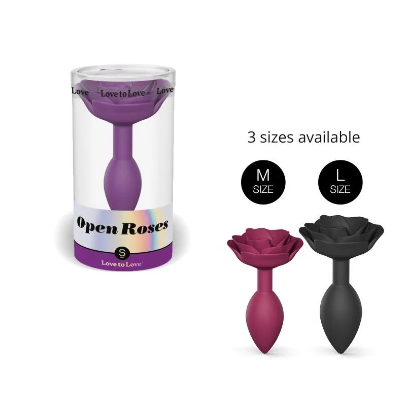 Plug anal taille S LOVE TO LOVE "Open Roses" - Purple Rain 