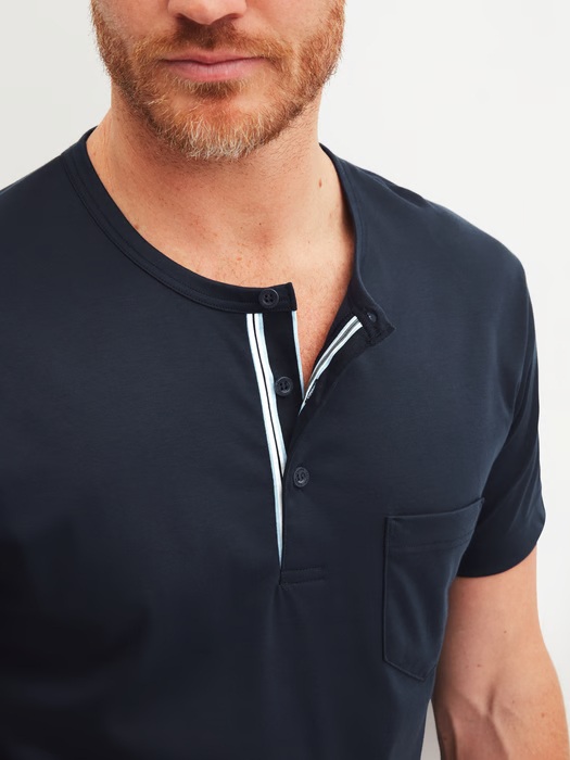 Pyjama homme court 100% coton CALIDA "Relax Choise" 41967 - Saphir Blue 480