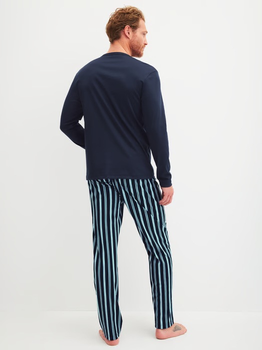 Long pyjama homme 100% coton CALIDA "Relax Choice" 41968 - Saphir Blue 480