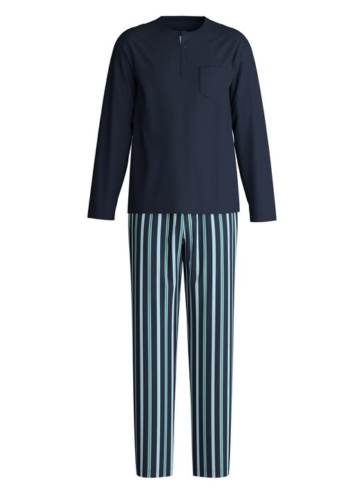 Long pyjama homme 100% coton CALIDA "Relax Choice" 41968 - Saphir Blue 480