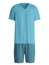 Pyjama homme court 100% coton CALIDA "Relax Streamline" 46186 - Rétro Blue 525