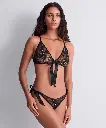 Ensemble lingerie sexy AUBADE "Boite à Désir" Lace Insomnia P080A-6 - Noir