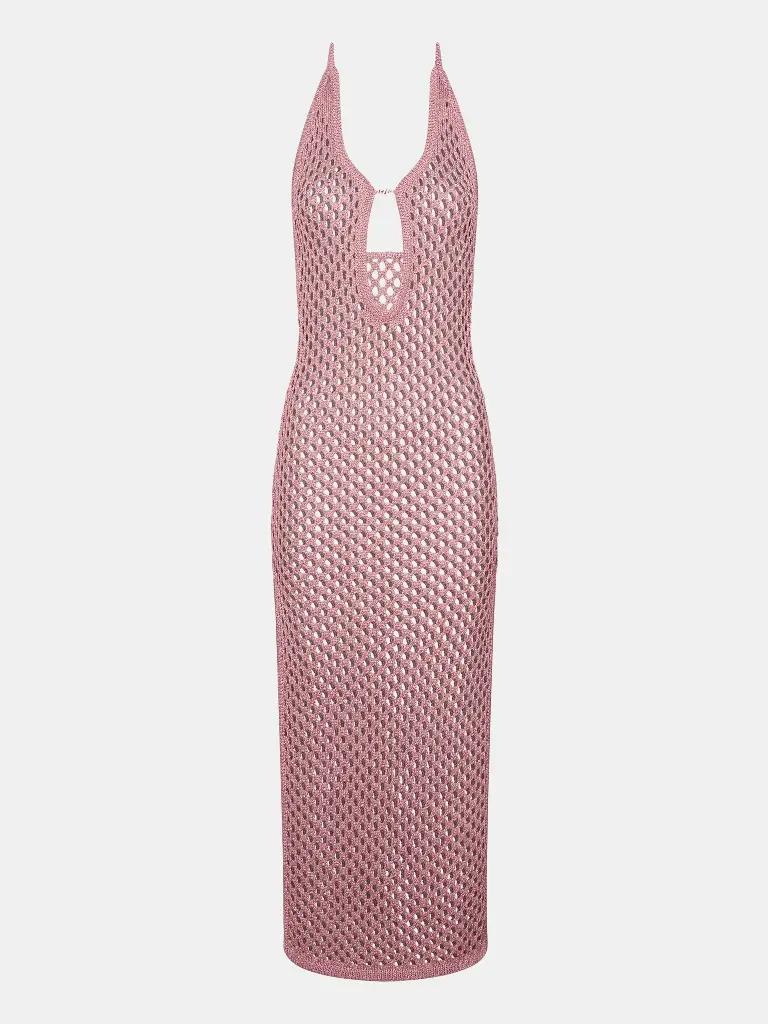 Robe Longue de Plage sans manche CHANTELLE "Pulp Metallic" C22RW0 - Rose Lurex C97