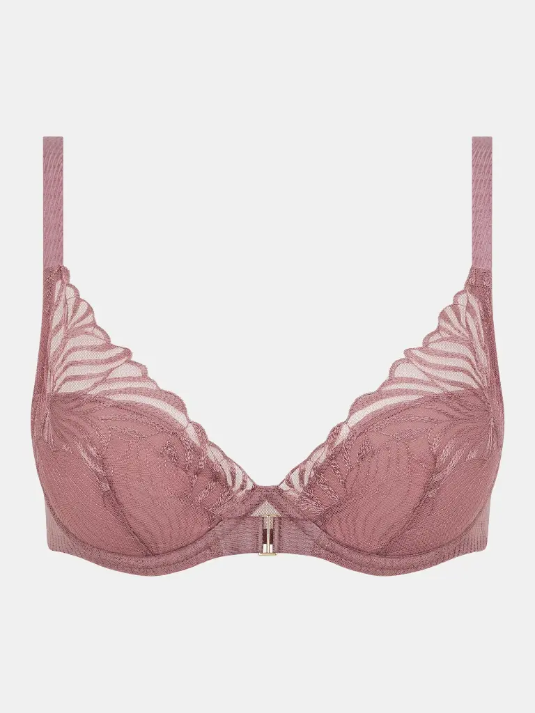 Soutien-gorge armaturé avec coques plogeant CHANTELLE "Legend" C15YNA - Bois de Rose 0R4