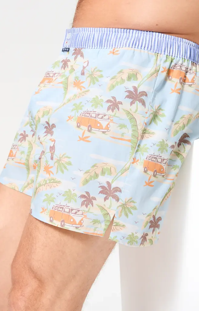 Caleçon américain homme avec maintien 100% coton bio ARTHUR "Le Club" CSP -  Multicolore 1226E26