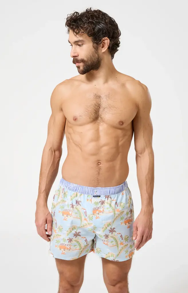 Caleçon américain homme avec maintien 100% coton bio ARTHUR "Le Club" CSP -  Multicolore 1226E26