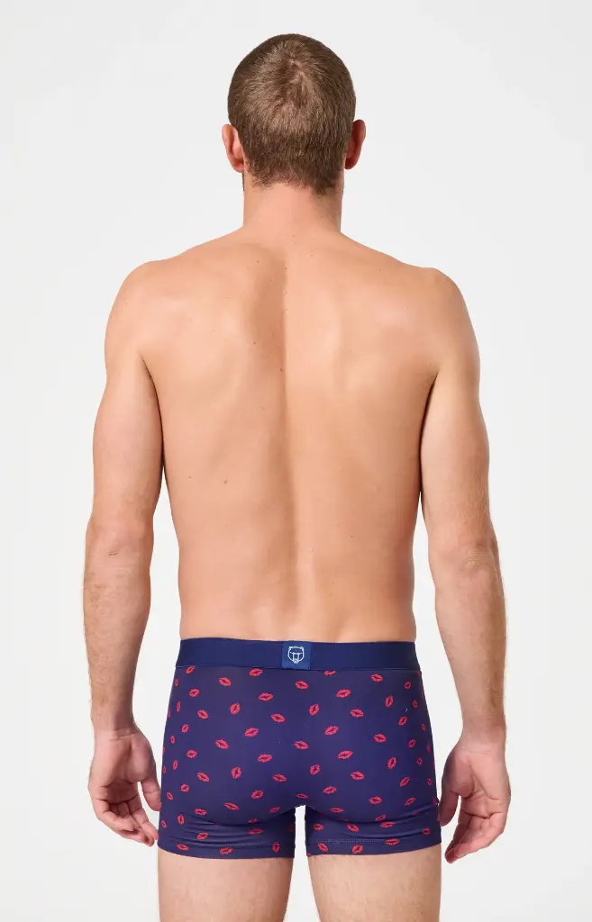 Boxer homme coton bio ARTHUR "Kiss" MAC - St Val Rouge Marine STVALE26