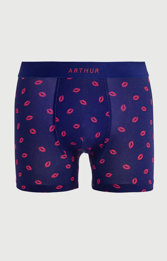Boxer homme coton bio ARTHUR "Kiss" MAC - St Val Rouge Marine STVALE26