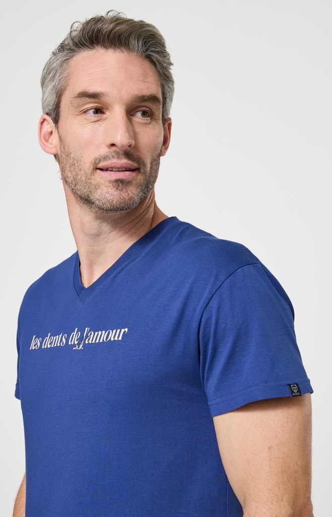 Pyjama short homme 100% coton bio ARTHUR "Les Dents de l'Amour" PAU - Rouge REQUE26