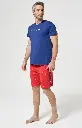 Pyjama short homme 100% coton bio ARTHUR "Les Dents de l'Amour" PAU - Rouge REQUE26
