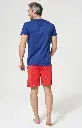 Pyjama short homme 100% coton bio ARTHUR "Les Dents de l'Amour" PAU - Rouge REQUE26