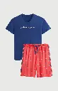 Pyjama short homme 100% coton bio ARTHUR "Les Dents de l'Amour" PAU - Rouge REQUE26