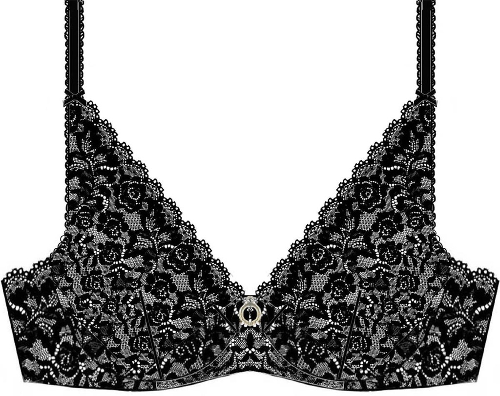 Soutien-gorge armature triangle plongeant AUBADE "Rosessence" HK12 - Noir