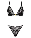 Ensemble lingerie sexy AUBADE "Boite à Désir" Velvet Snake P080A-5 - Noir