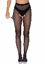 Bas sexy avec ouverture à l'entrejambe LEG AVENUE 1905 - Noir 001