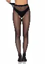 Bas sexy avec ouverture à l'entrejambe LEG AVENUE 1905 - Noir 001