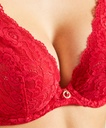 Soutien-gorge armature triangle plongeant AUBADE "Rosessence" HK12 - Rouge Gala