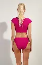 Bas de Bikini taille haute rabatable PAIN DE SUCRE "Tobago 61" - Framboise 