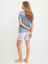 Pyjama short dame 100% coton CALIDA "Stiped Dreams" 44757 - Aura Blue 395