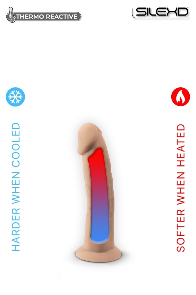 Godemichet réaliste ventouse SILEXD "Thermo Réactive Modèle 2" SD220796NB - Chair 15,4cm x 3,5cm 