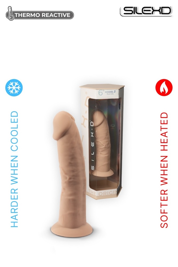 Godemichet réaliste ventouse SILEXD "Thermo Réactive Modèle 2" SD220796NB - Chair 15,4cm x 3,5cm 