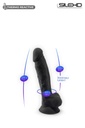 Godemichet réaliste ventouse avec testicules SILEXD "Thermo Réactive Modèle 1" SD220291NB - Noir 17,75cm x 3,8cm