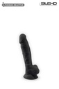 Godemichet réaliste ventouse avec testicules SILEXD "Thermo Réactive Modèle 1" SD220291NB - Noir 17,75cm x 3,8cm