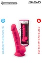 Godemichet réaliste ventouse avec testicules SILEXD "Thermo Réactive Modèle 1" SD220215NB - Rose 17,75cm x 3,8cm