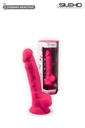 Godemichet réaliste ventouse avec testicules SILEXD "Thermo Réactive Modèle 1" SD220215NB - Rose 17,75cm x 3,8cm