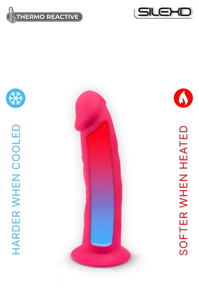 Godemichet réaliste ventouse SILEXD "Thermo Réactive Modèle 2" SD220611NB - Rose 19,2cm x 4,7cm