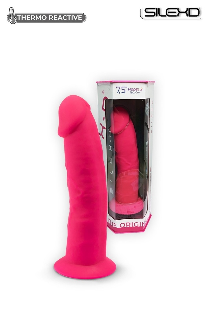 Godemichet réaliste ventouse SILEXD "Thermo Réactive Modèle 2" SD220611NB - Rose 19,2cm x 4,7cm