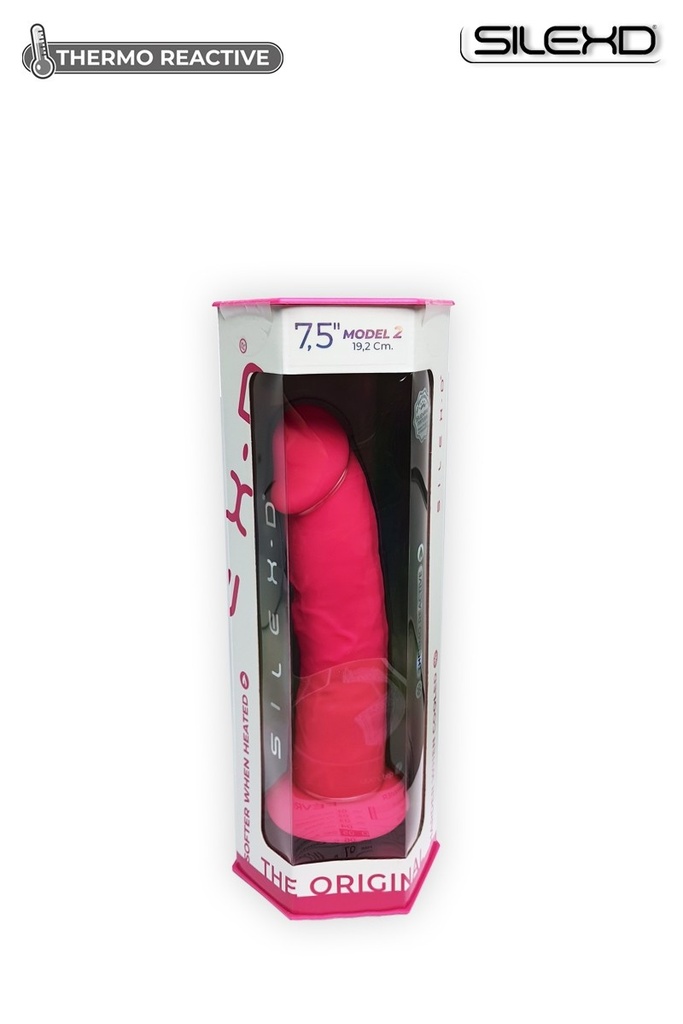 Godemichet réaliste ventouse SILEXD "Thermo Réactive Modèle 2" SD220611NB - Rose 19,2cm x 4,7cm