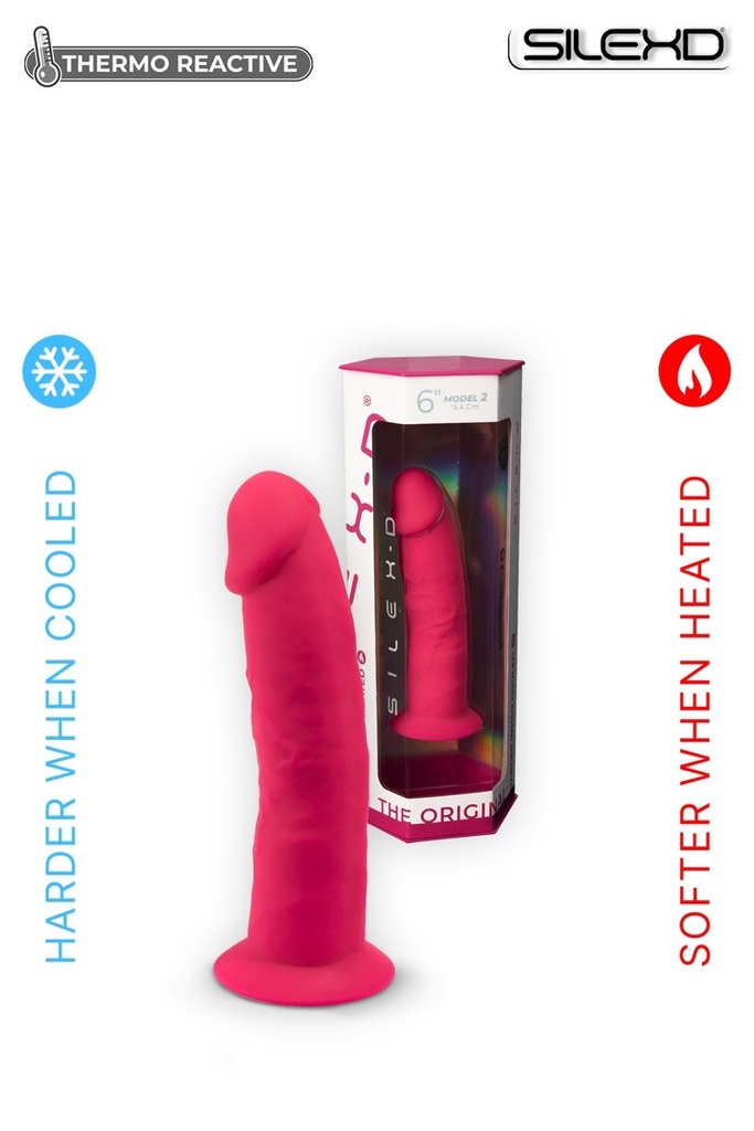 Godemichet réaliste ventouse SILEXD "Thermo Réactive Modèle 2" SD220710NB - Rose 15,4cm x 3,5cm