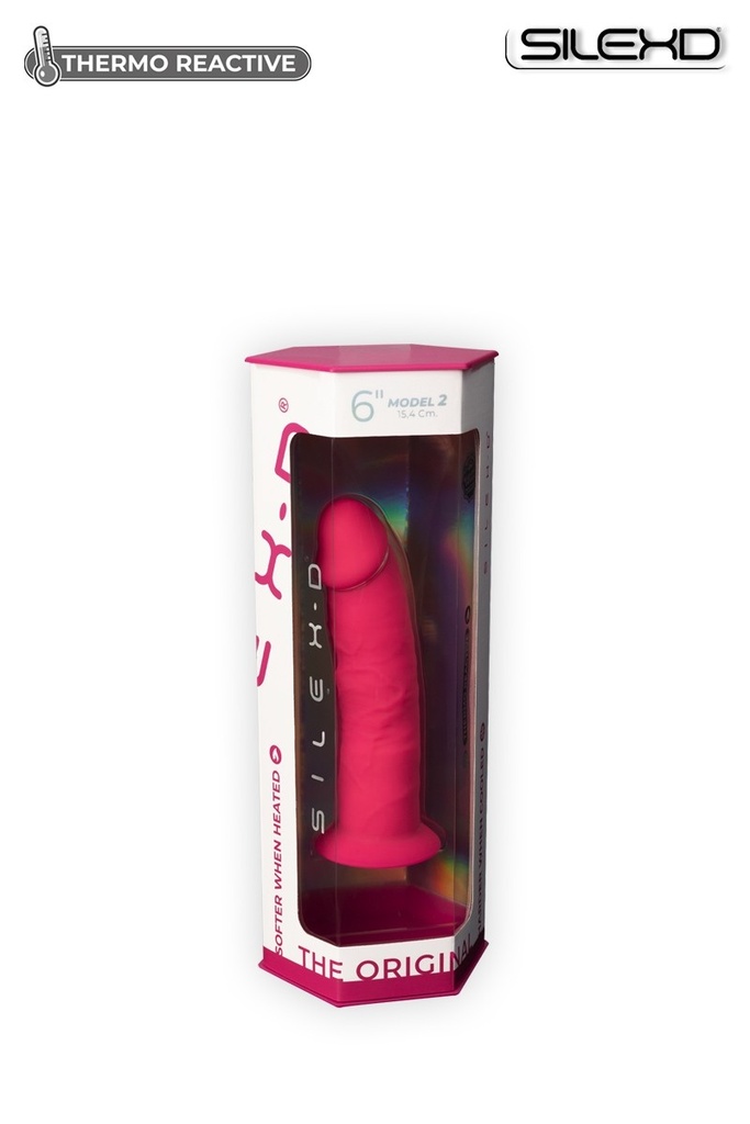 Godemichet réaliste ventouse SILEXD "Thermo Réactive Modèle 2" SD220710NB - Rose 15,4cm x 3,5cm