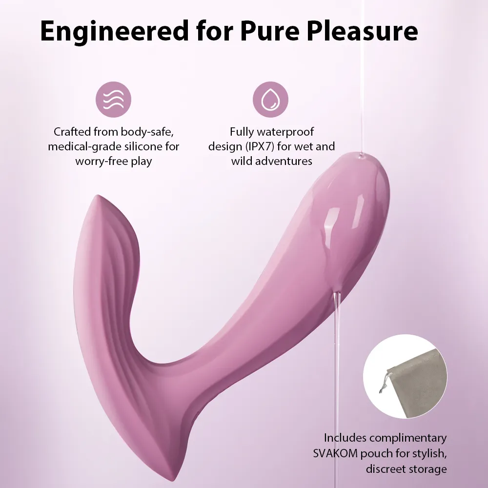 Vibromasseur contrôlé via app & double stimulation SVAKOM "Erica" - Rose