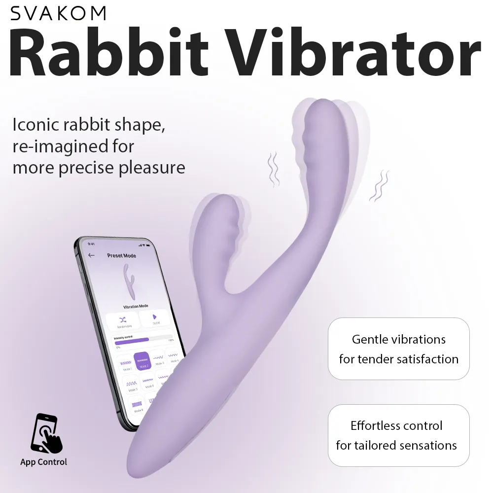 Vibromasseur contrôlé via app & double stimulation & tête chauffante SVAKOM "Cici + 2" - Lavande 