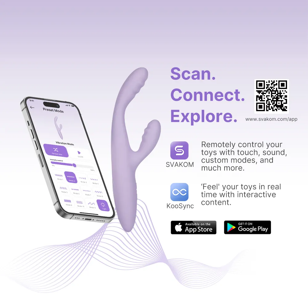 Vibromasseur contrôlé via app & double stimulation & tête chauffante SVAKOM "Cici + 2" - Lavande 