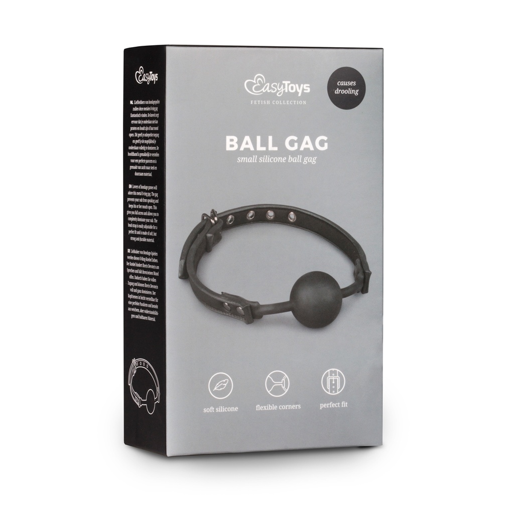 Bâillon balle en silicone EASYTOYS - Noir 