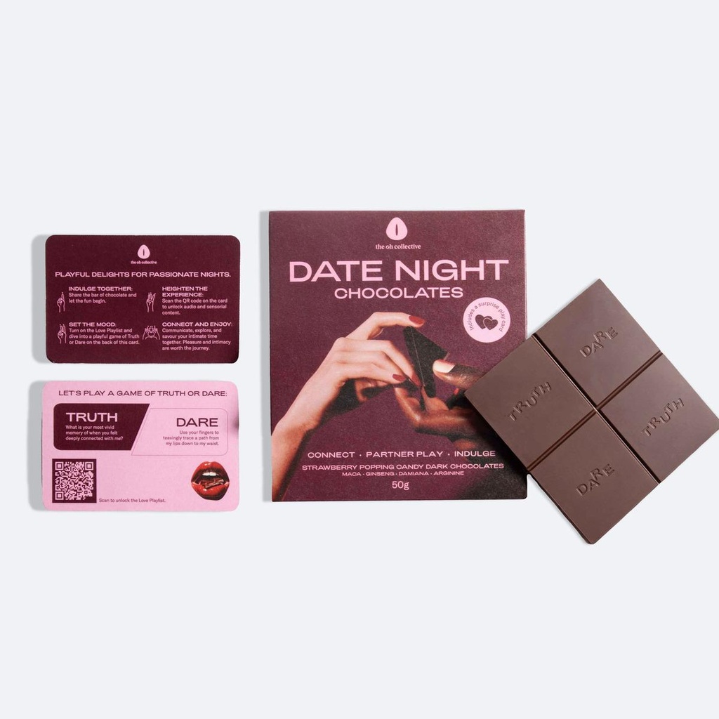 Chocolat aphrodisiaque THE OH COLLECTIVE "Date Night Chocolates" - MAca et Ginseng 