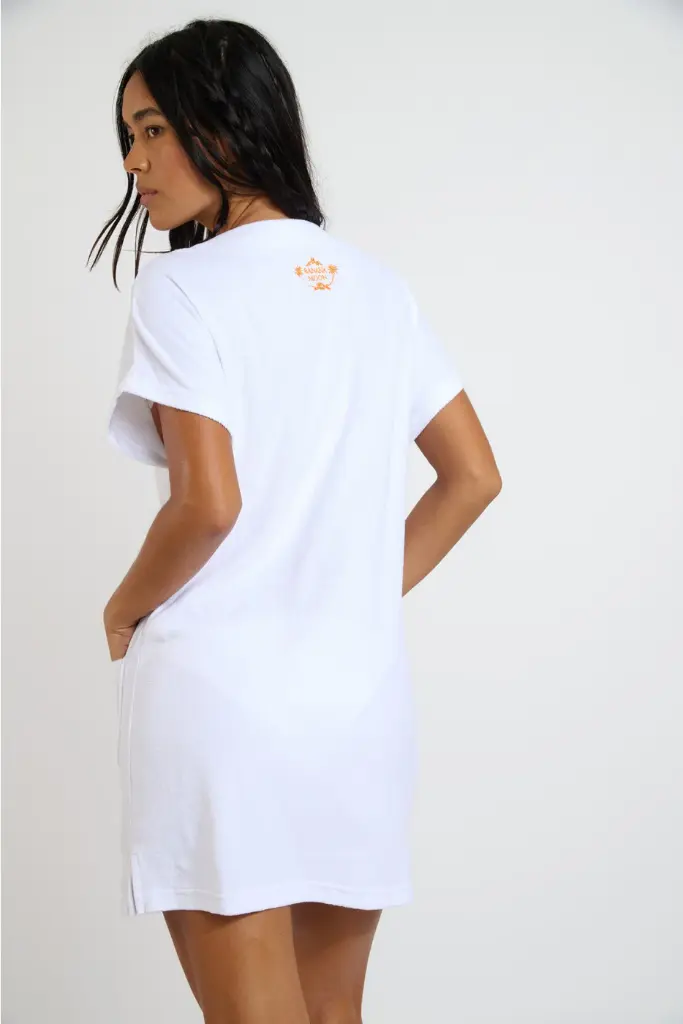 Robe de plage BANANA MOON "Lila Seasponge" - Blanc LLD10