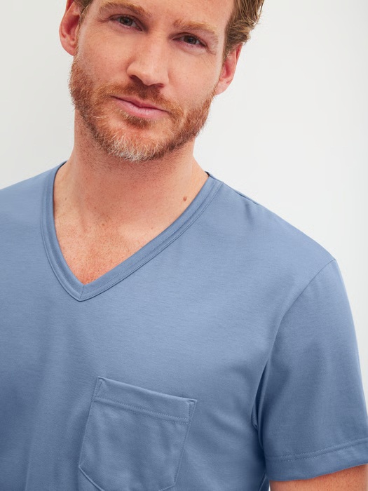 Pyjama short homme 100% coton CALIDA "Relax Imprint" 47187 - Coronet Blue 469