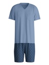 Pyjama short homme 100% coton CALIDA "Relax Imprint" 47187 - Coronet Blue 469