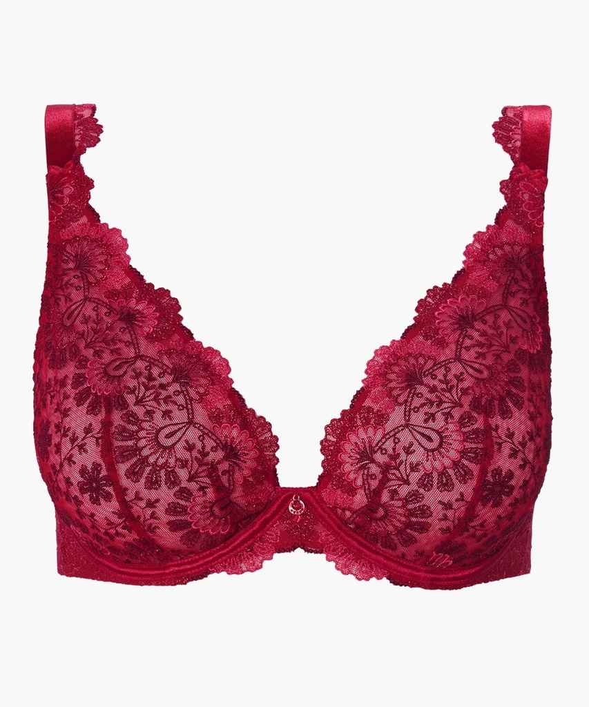 Soutien-gorge armatures plongeant confort AUBADE "Art of Ink" TD12-02 - French Red