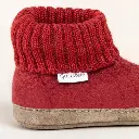 Pantoufles en laine mouton GOTTSTEIN "Ötz" 405 - Rouge Mel. 1353