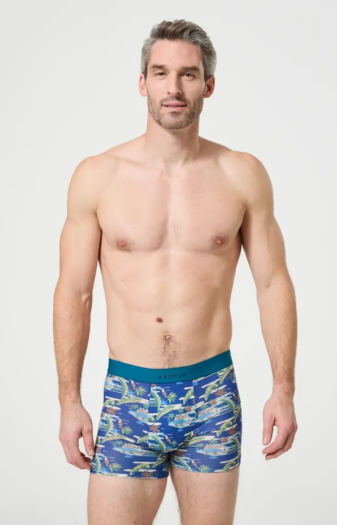 Boxer homme coton bio ARTHUR "Van Life" MAC - Marine VANNE26